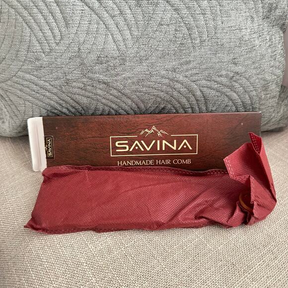 NEW Savina Brown Wooden Handmade Hair Comb 8.5 IN - Picture 7 of 10